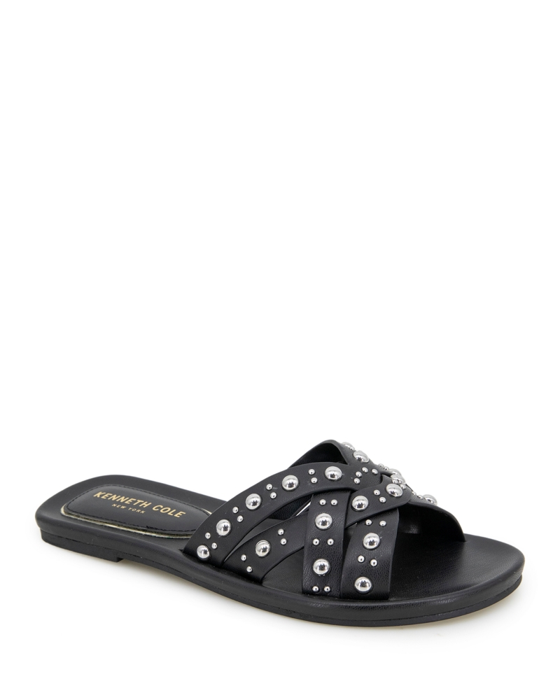 Kenneth Cole Womens Jula Studded Slide Sandals