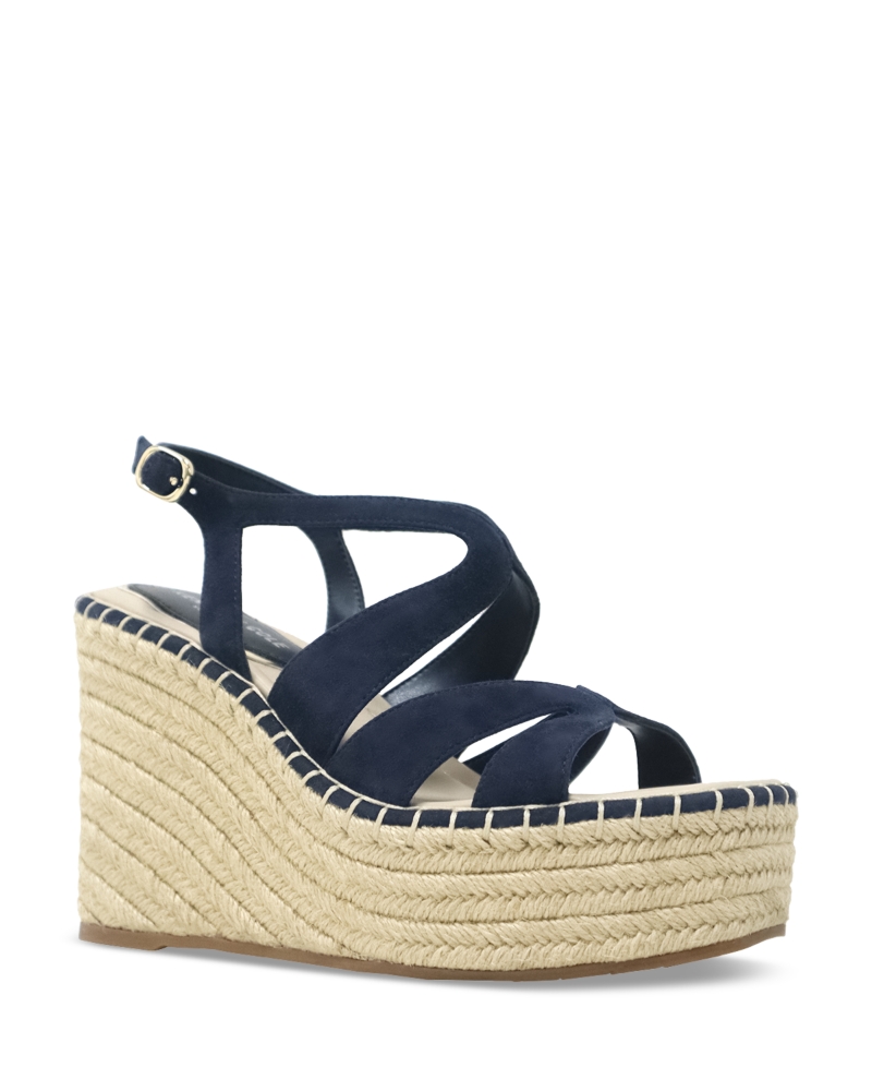 Kenneth Cole Womens Solace Strappy Espadrille Platform Wedge Sandals