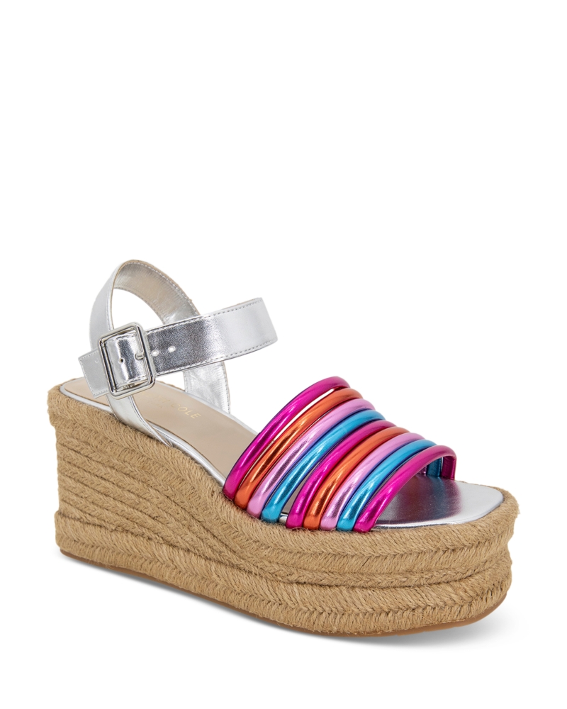 Kenneth Cole Womens Shelby Ankle Strap Espadrille Platform Sandals