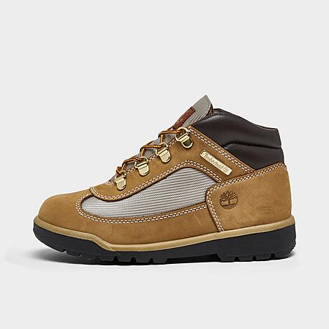 Timberland Little Kids' Field Boots in Brown/Mac N' Cheese- Wheat Size 3.0 Leather/Nylon/Canvas