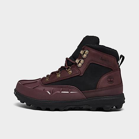 Timberland Big Kids' Converge Rubber Toe Waterproof Boots in Red/Dark Port Size 7.0 Leather