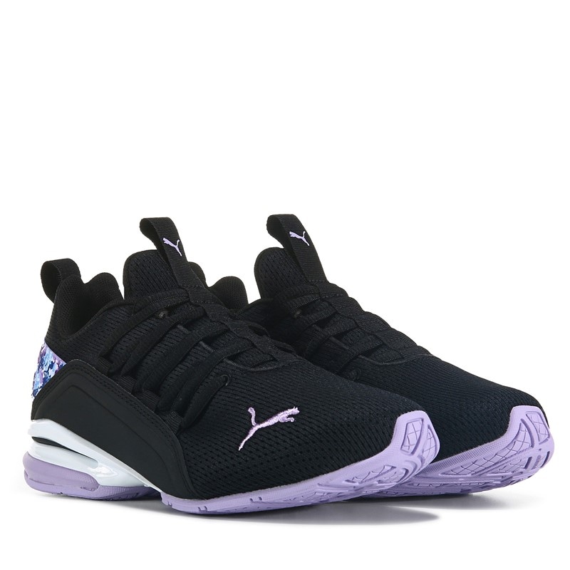 Puma Kids' Axelion Sneaker Big Kid Shoes (Black/Purple) - Size 7.0 M
