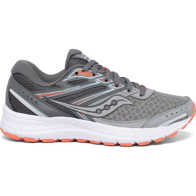 Saucony Womens Cohesion 13 Running Shoes Gray/Orange, 10 - Womens Running at Academy Sports