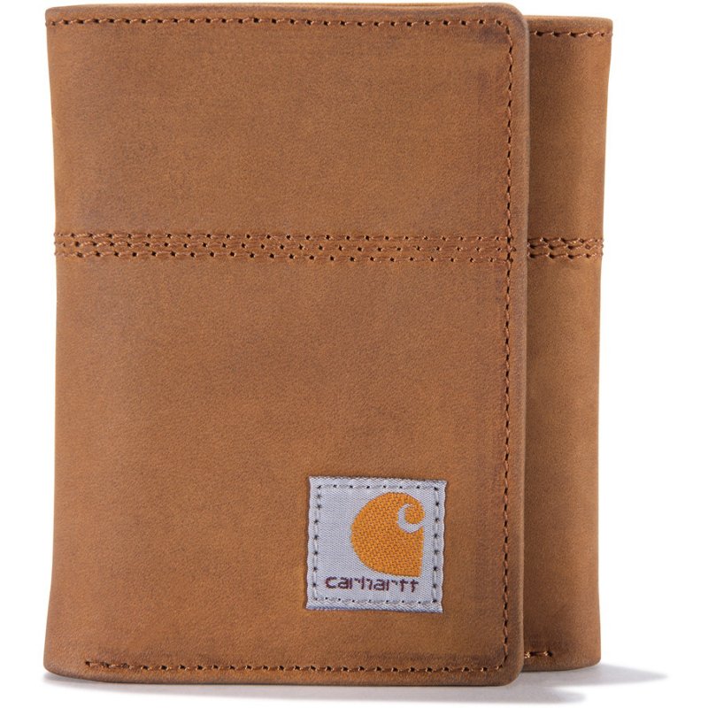 Carhartt Saddle Leather Trifold Wallet Light Brown - Wallets at Academy Sports