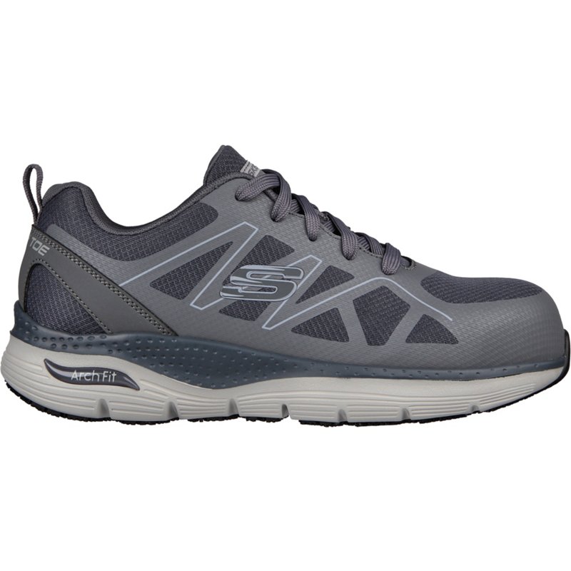 SKECHERS Mens Arch Fit SR Safety Toe Vigorit Work Boots Gray, 8.5 - Service Shoes at Academy Sports