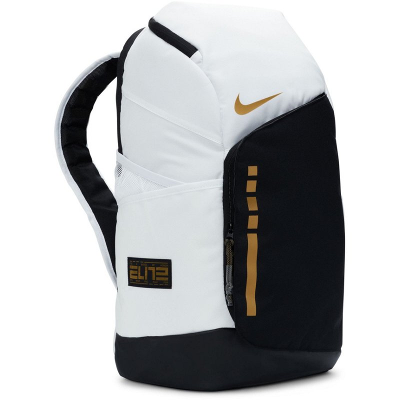 Nike Hoops Elite Backpack White/Black/Metallic Gold - Backpacks at Academy Sports