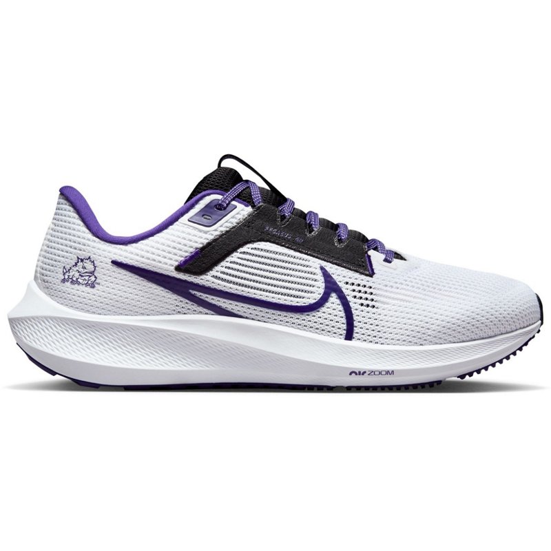 Nike Mens Texas Christian University Air Zoom Pegasus 40 Running Shoes Purple/White, 09.5 / 11 - Mens Running at Academy Sports