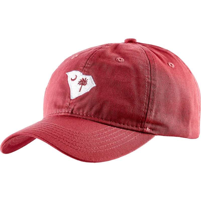 Academy Sports + Outdoors Mens South Carolina State Outline Cap Sugar Coral - Mens Hunting/Fishing Headwear