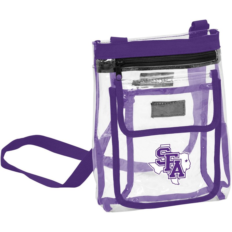 Logo Brands Stephen F. Austin State University Gameday Clear Crossbody Bag Purple - NCAA Novelty at Academy Sports