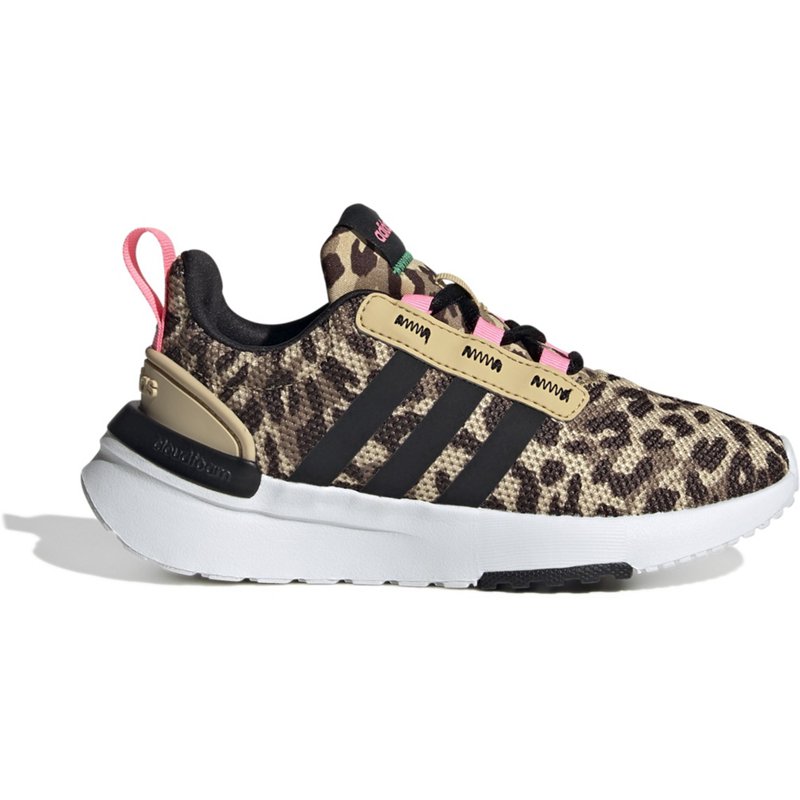 adidas Girls Racer TR21 Leopard II Running Shoes Brown/Pink, 4 - Youth Running at Academy Sports