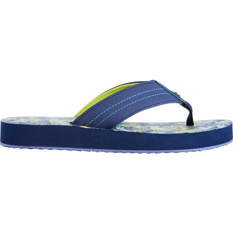 ORageous Boys Dinosaur Flip Flops Navy Blue/Bright Green, 11 - Hanging Summer Seasonal at Academy Sports