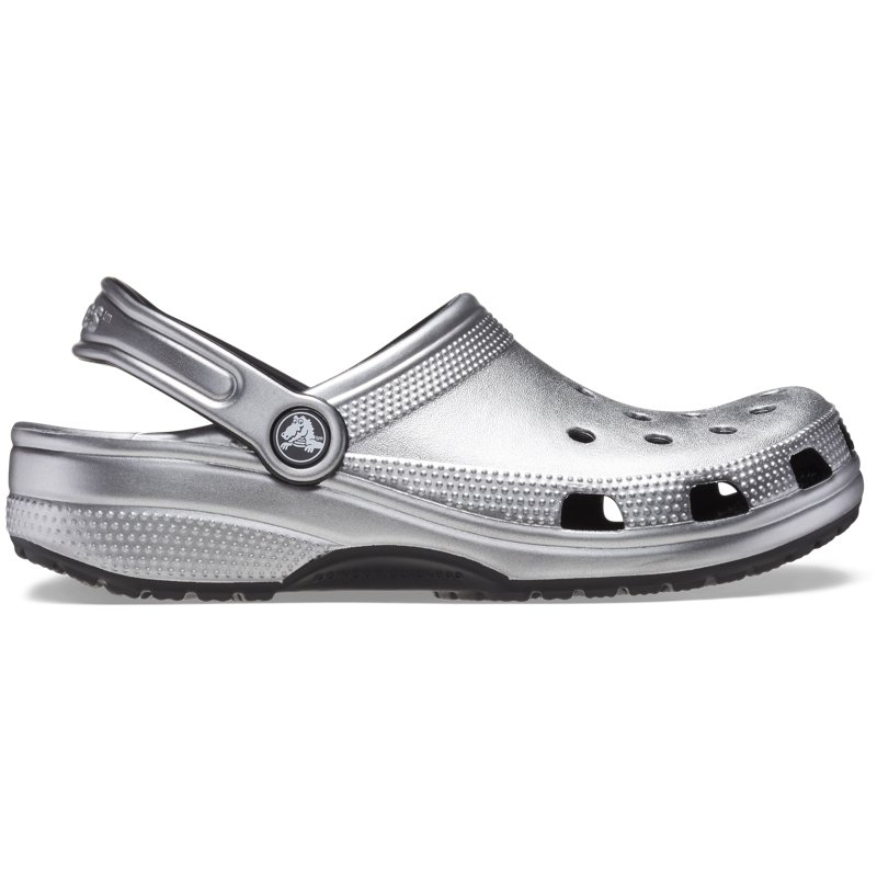 Crocs Adults Classic Metallic Clogs Silver Metallic, 09 / 11 - Crocs And Rubber Boots at Academy Sports
