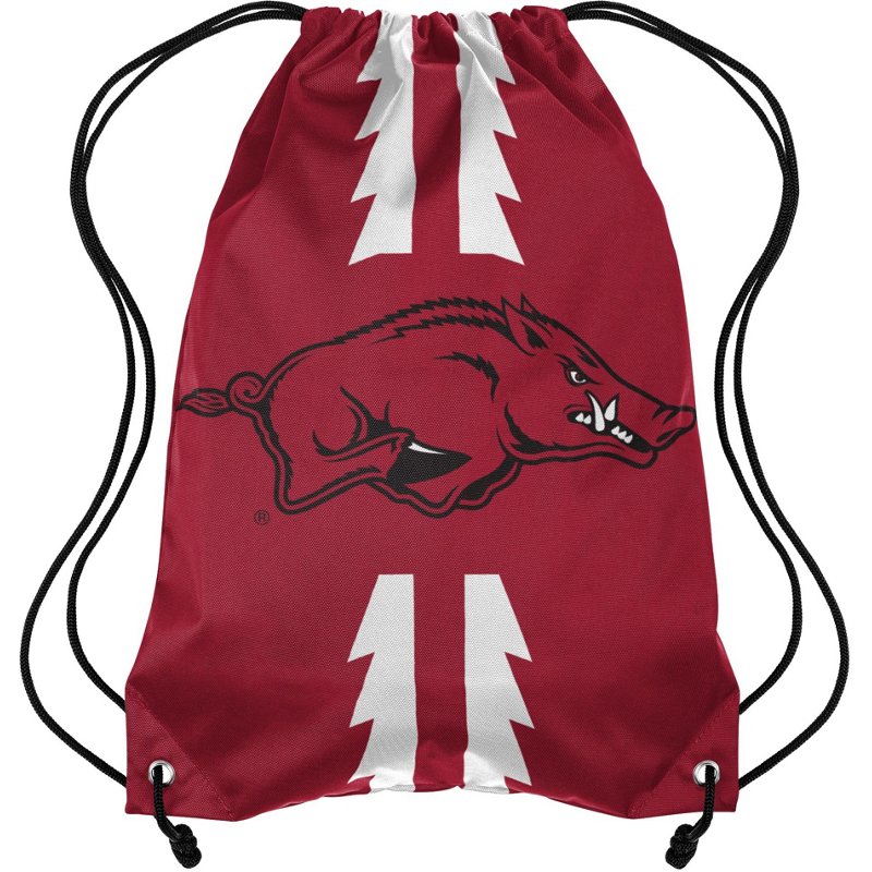 Forever Collectibles University of Arkansas Team Stripe Drawstring Backpack Red - NCAA Novelty at Academy Sports