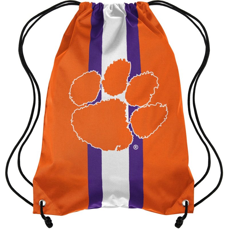 Forever Collectibles Clemson University Team Stripe Drawstring Backpack Orange - NCAA Novelty at Academy Sports