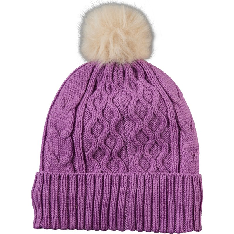 Magellan Outdoors Womens Cable Knit Beanie Hat Mulberry