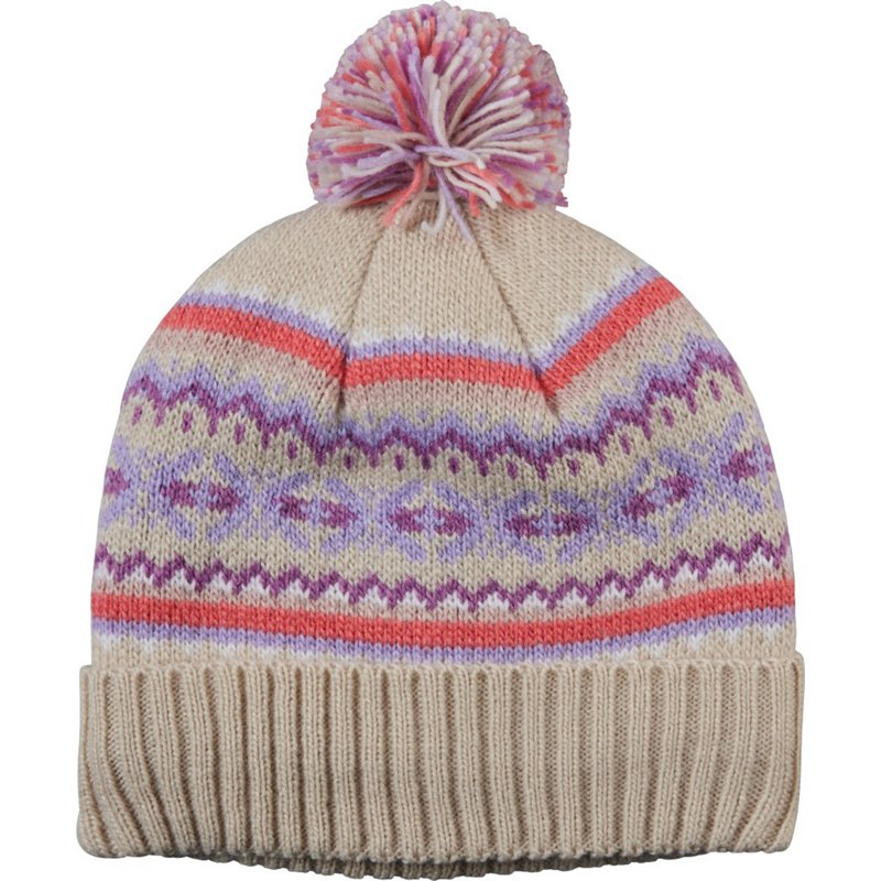 Magellan Outdoors Womens Alpine Cable Beanie Hat Whitecap / Rose Alpine Print