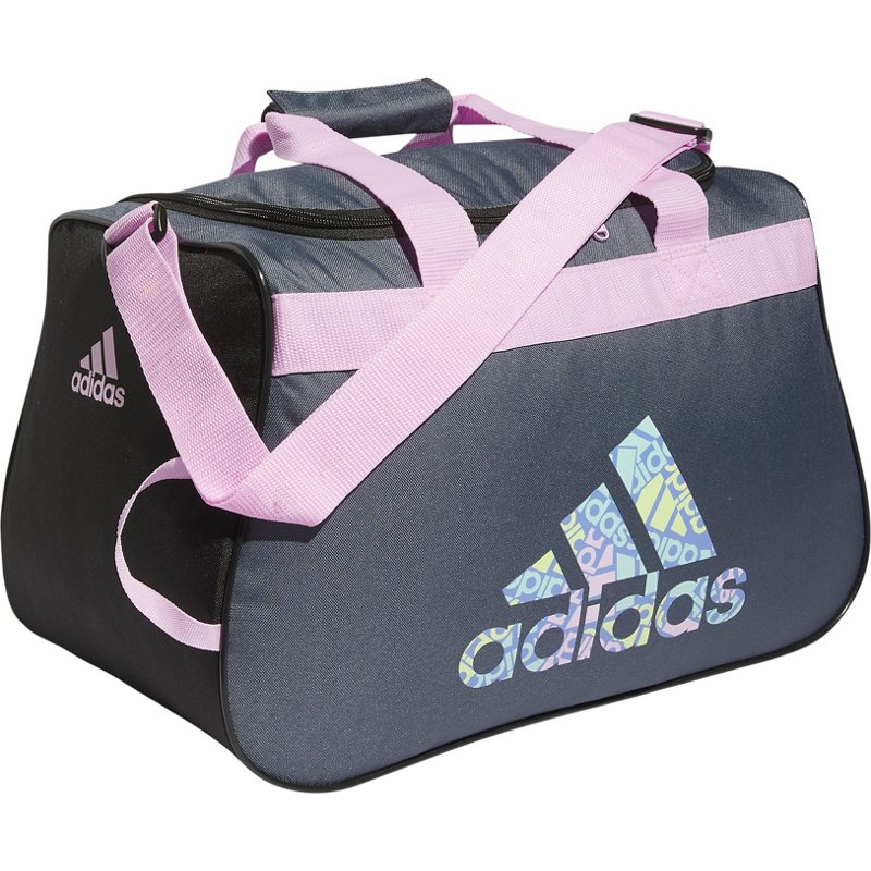 adidas Diablo Small Duffel Bag Onix Grey/Bliss Lilac Purple/Black - Athletic Sport Bags at Academy Sports