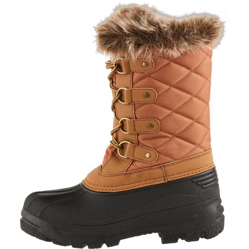 Magellan Outdoors Womens Quilted Faux Fur Pac Boots