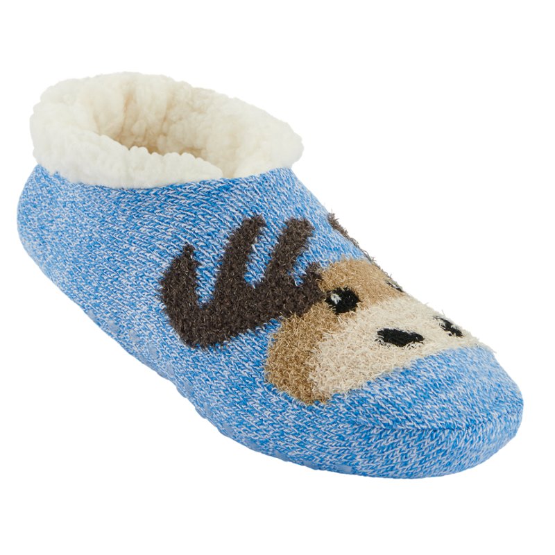 Magellan Youth Moose Marl Lodge Slippers Blue/Brown, Small - Slippers at Academy Sports