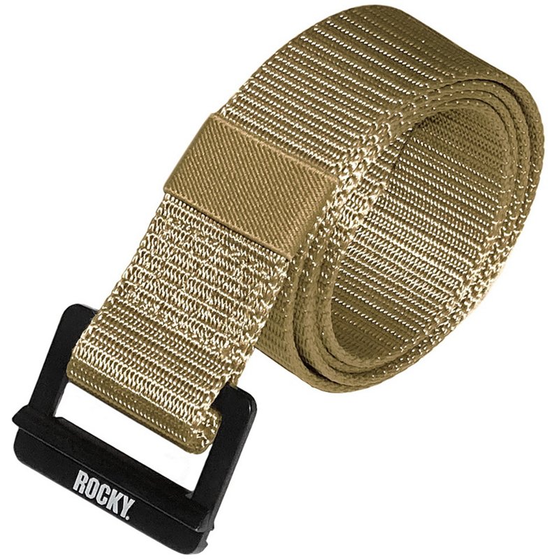 Rocky Mens Winfield Hook-and-Loop Rigger Heavy-Duty Nylon Belt Coyote