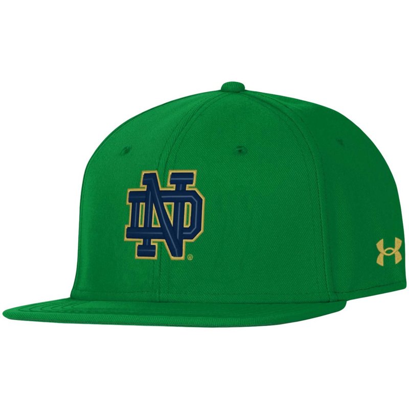 Under Armour Kelly Notre Dame Fighting Irish Baseball Flex Fit Hat Kelly Green, Small - NCAA Mens Caps at Academy Sports