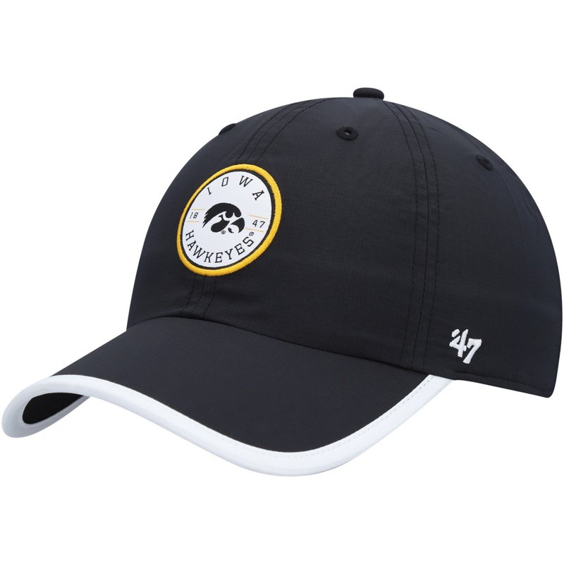 47 Iowa Hawkeyes Microburst Clean Up Adjustable Hat Black - NCAA Mens Caps at Academy Sports
