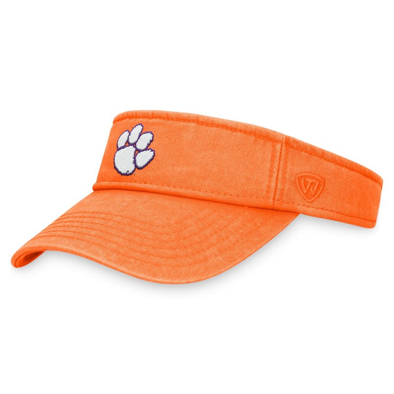 Top of the World Clemson Tigers Terry Adjustable Visor Orange - NCAA Mens Caps at Academy Sports