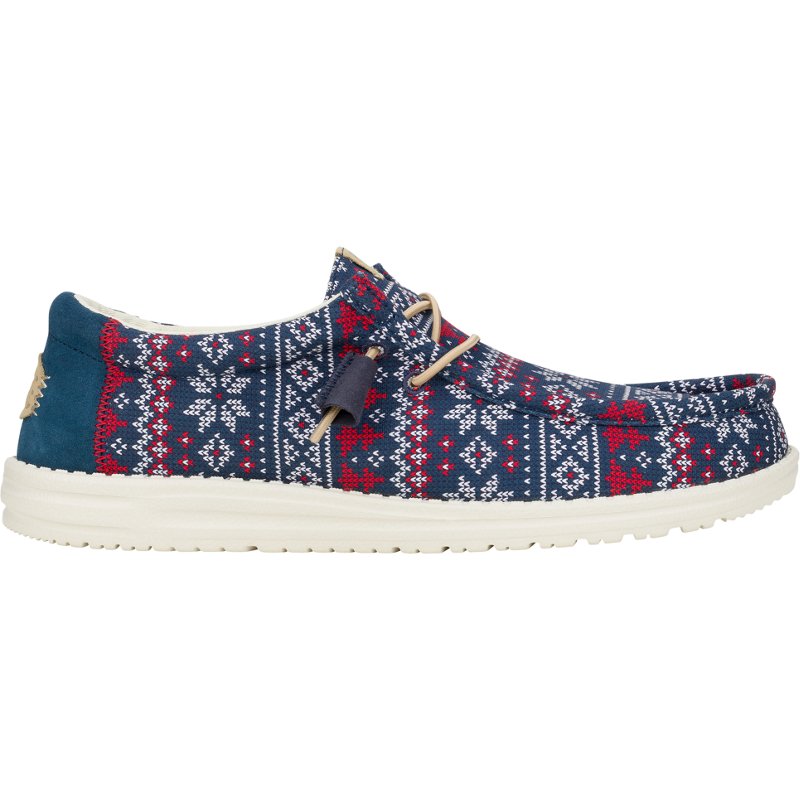 HEYDUDE Mens Wally Fairisle Sweater Slip-on Shoes